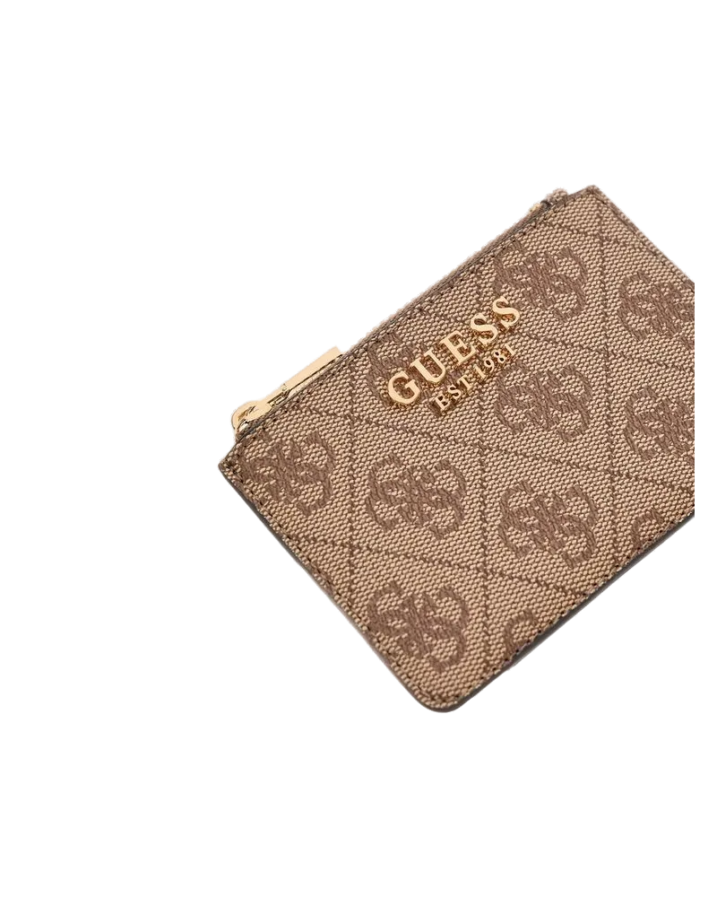 Guess Women's Wallet Latte Logo Polyurethane Bags - Card-Holders Beige