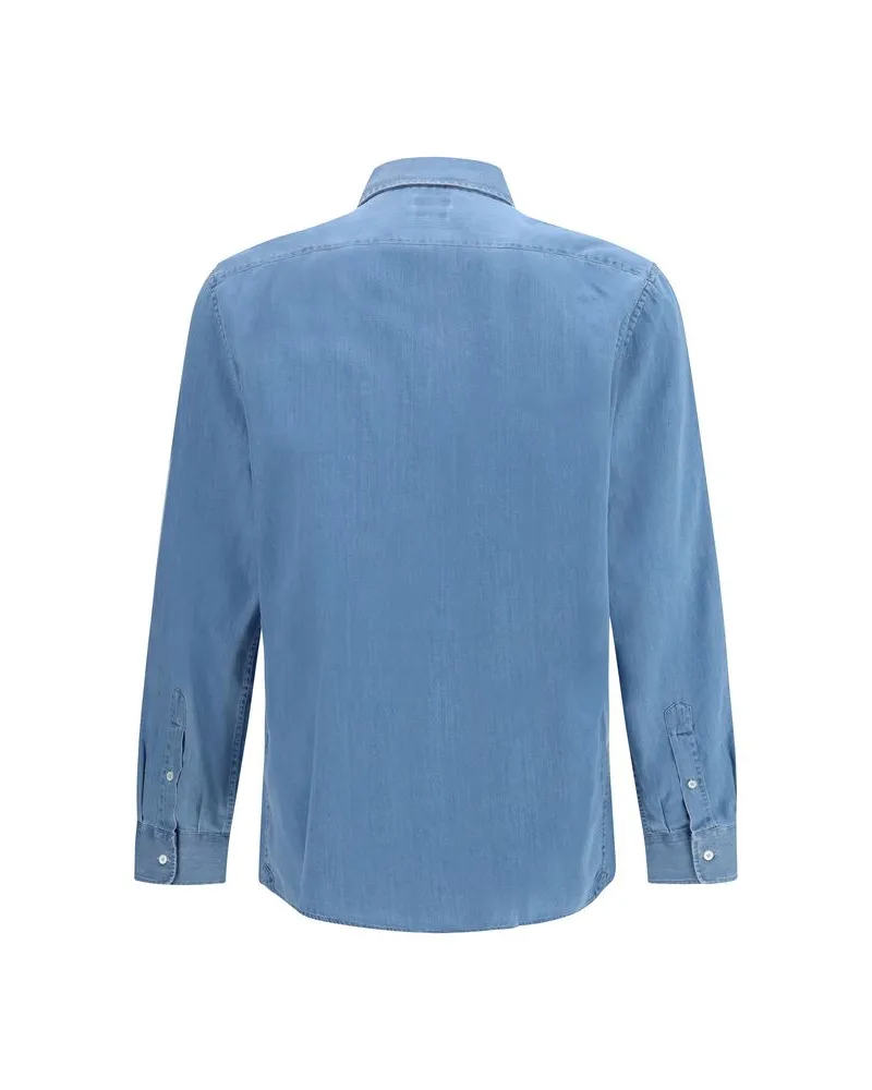 Brunello Cucinelli Cotton Denim Shirt — Blue Blue