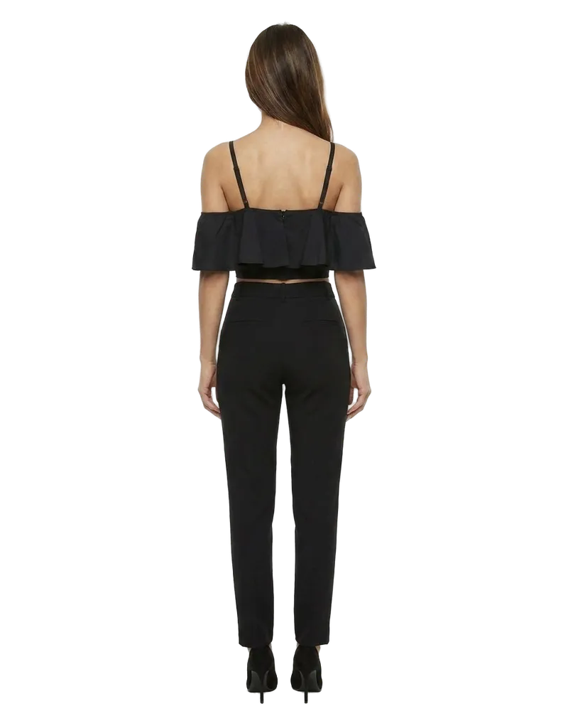 Dolce & Gabbana Cold-Shoulder Ruffle Blouse — Black Black