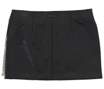 Leather Miniskirt — Black