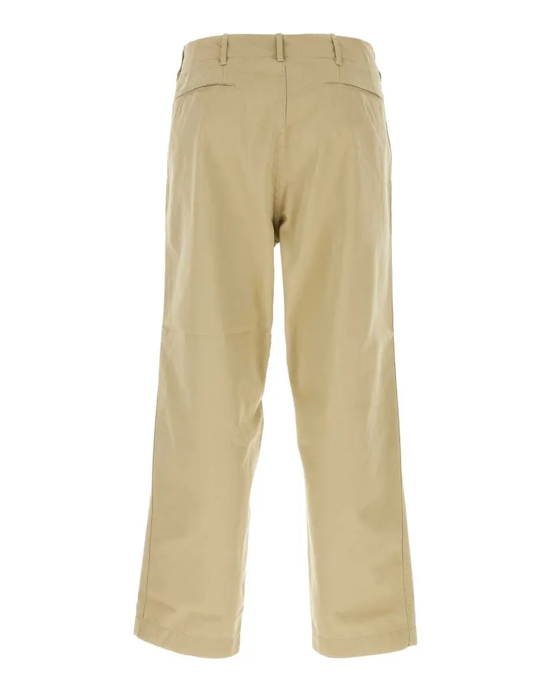 nanamica Men's Beige Cotton Blend Pant Khaki Polyester Pantaloni Trousers Beige