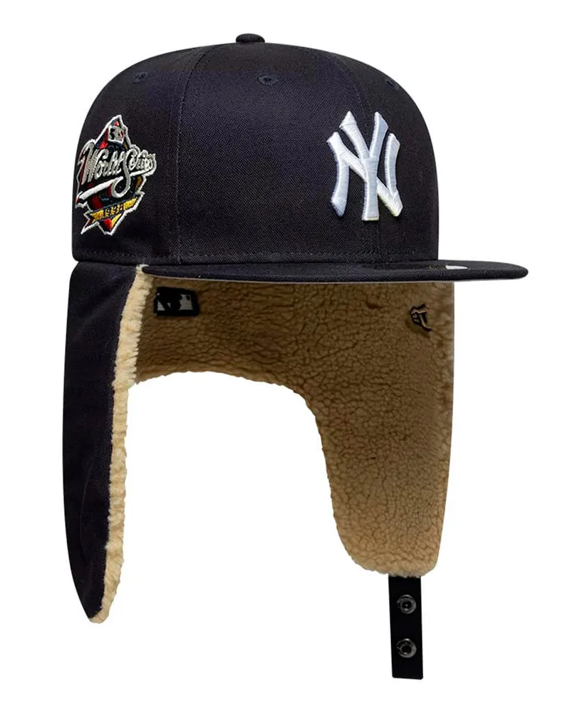 New Era Men's Fitted Cap 59fifty Dogear Navy Crown Hat Navy