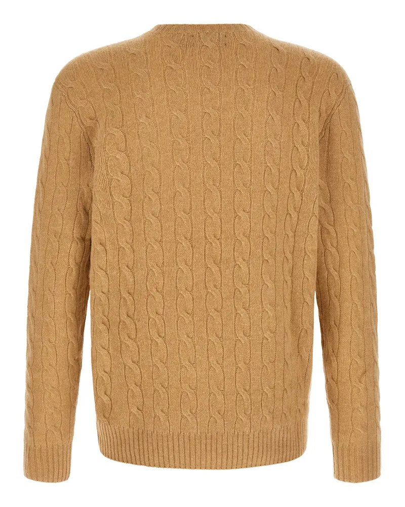 Ralph Lauren Cable-Knit Wool-Cashmere Sweater — Camel Camel