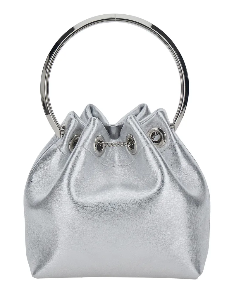 Jimmy Choo Women's Bag Bon Metallic Nappa Lamb Silver