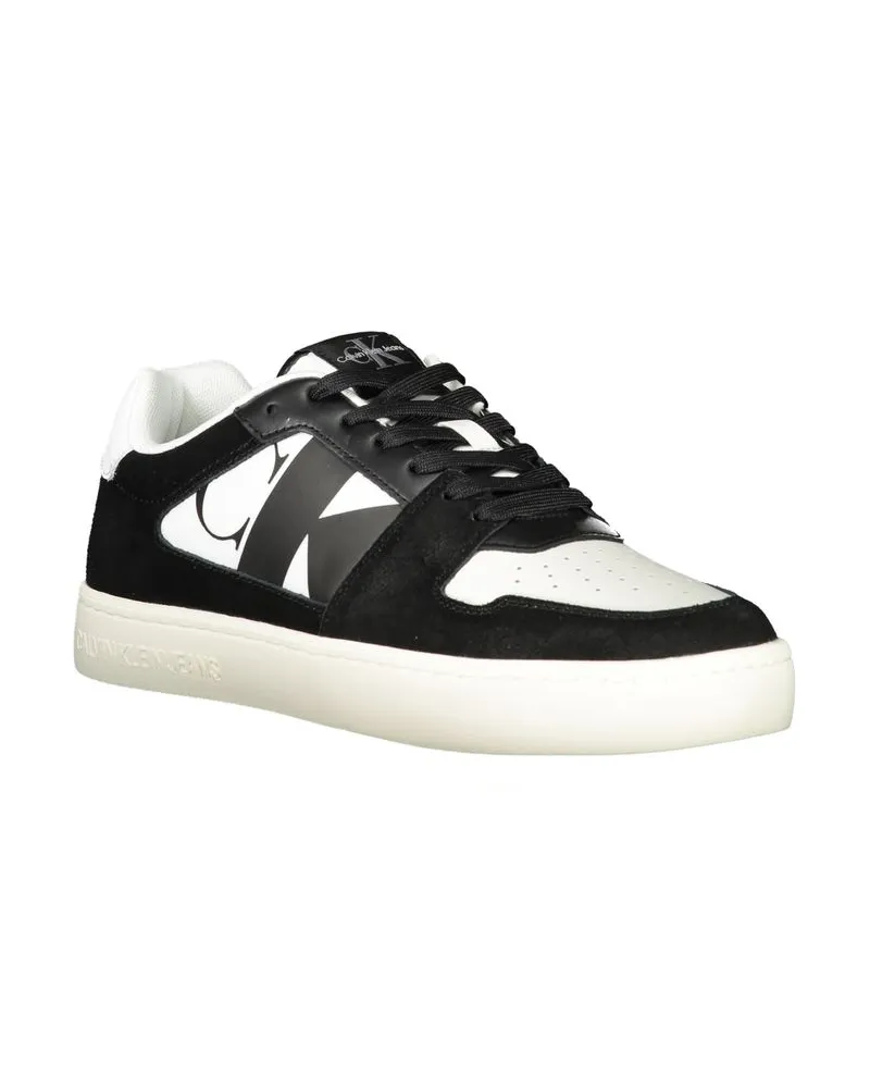 Calvin Klein Colour-Block Leather and Polyester Sneaker — White White