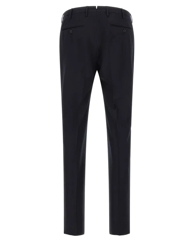 Incotex Virgin Wool Tailored Trousers — Black Black