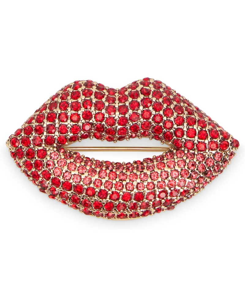 Max Mara Women's Metal Lip Brooch Red Brooches & Pins Red