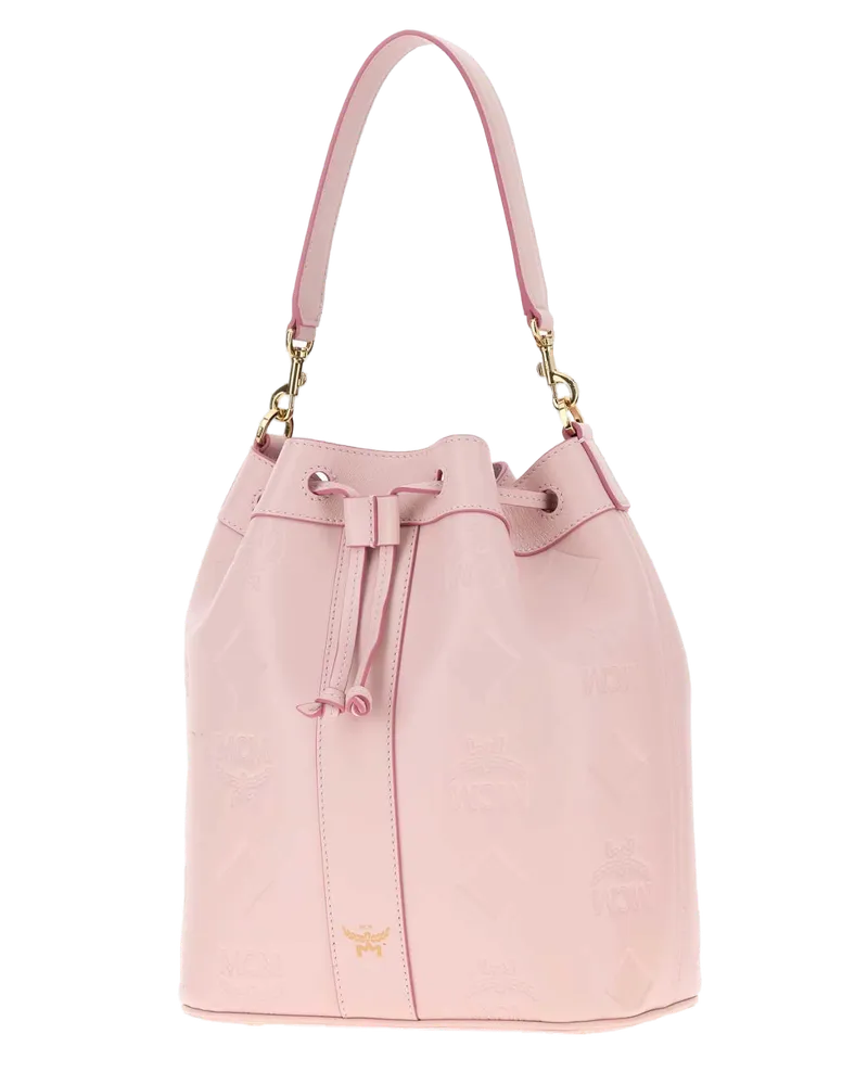 MCM Dessau Leather Bucket Bag — Pink Pink