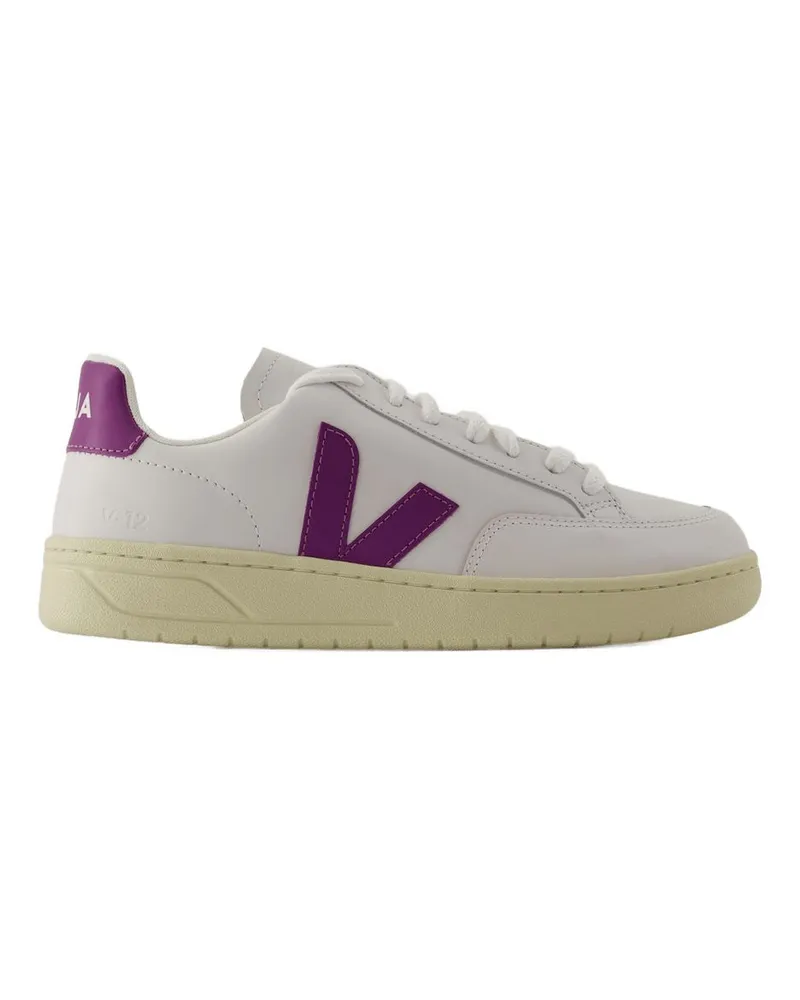 VEJA Women's V-12 Sneakers -  Leather White Cosmos Calfskin Shoes White