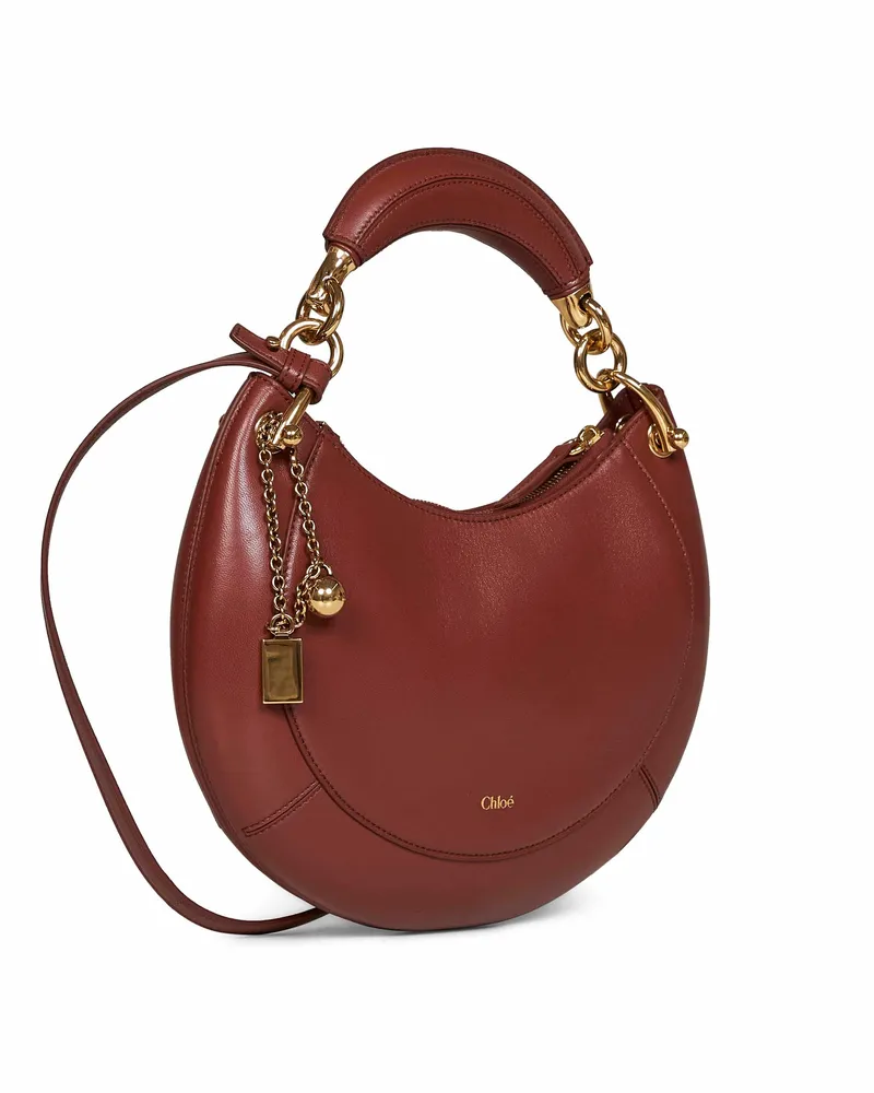 Chloé Women's Hobo Bag Banana Small Blushy Brown Lambskin Shoulder Brown