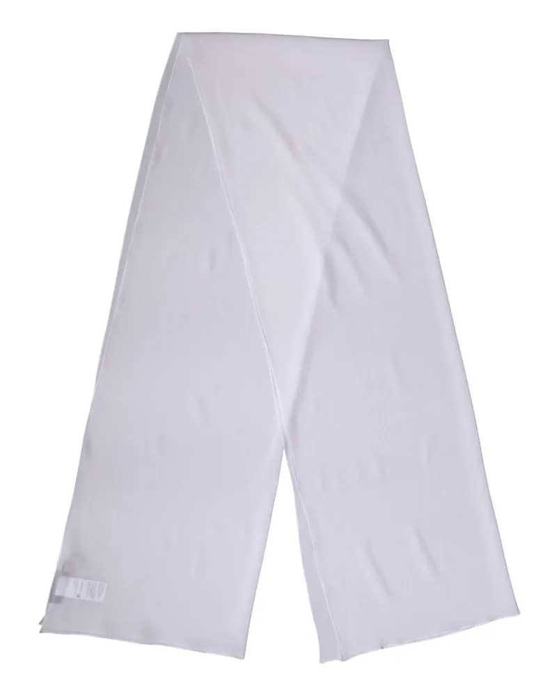 Dolce & Gabbana Women's White Silk Neck Wrap Shawl Stole 200cm X 64cm Scarf Elastane White