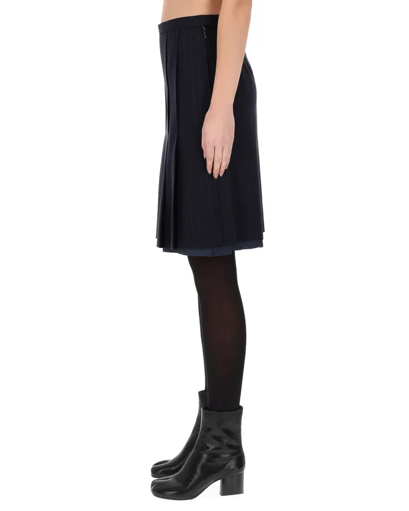 Maison Margiela Wool Midi Skirt — Blue Blue