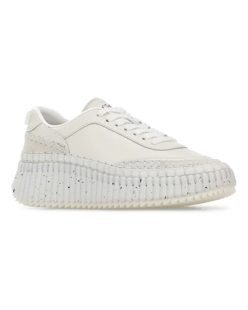 Chloé Speckled Leather Sneaker — White White