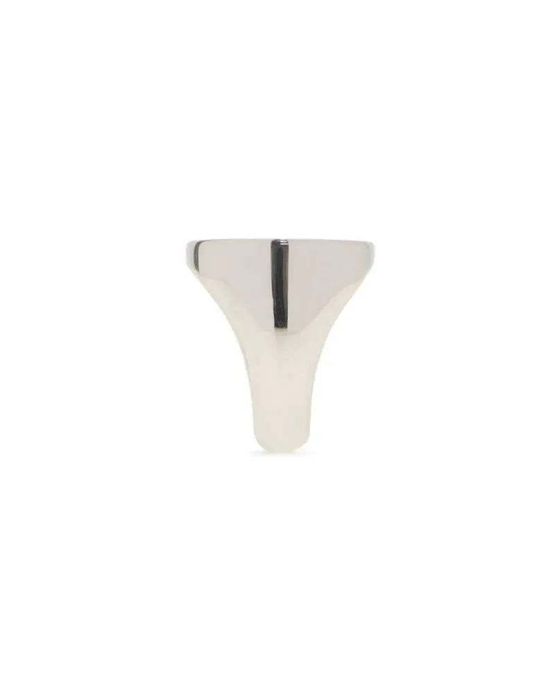 Maison Margiela Women's Silver Metal Ring Polished Palladio Spille Polished