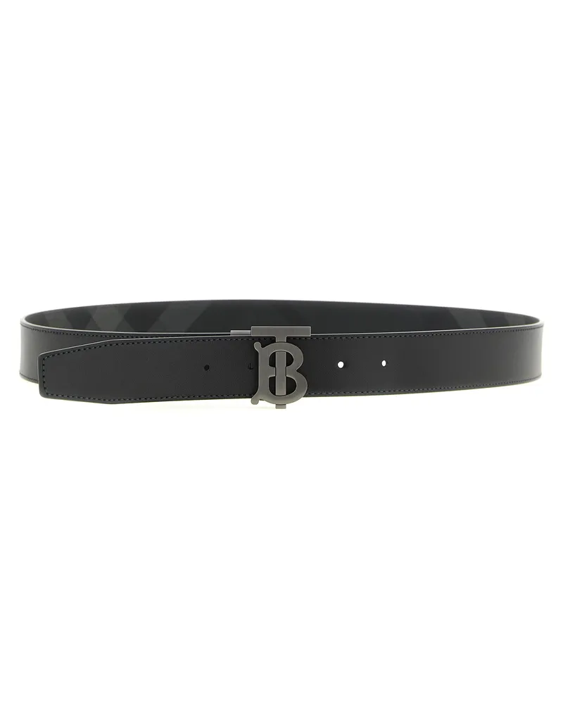 Burberry Reversible Monogram Buckle Belt — Black Black