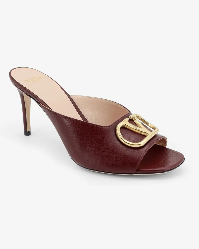 Valentino Garavani Women's Sandals Vlogo Signature Brown Leather Brown