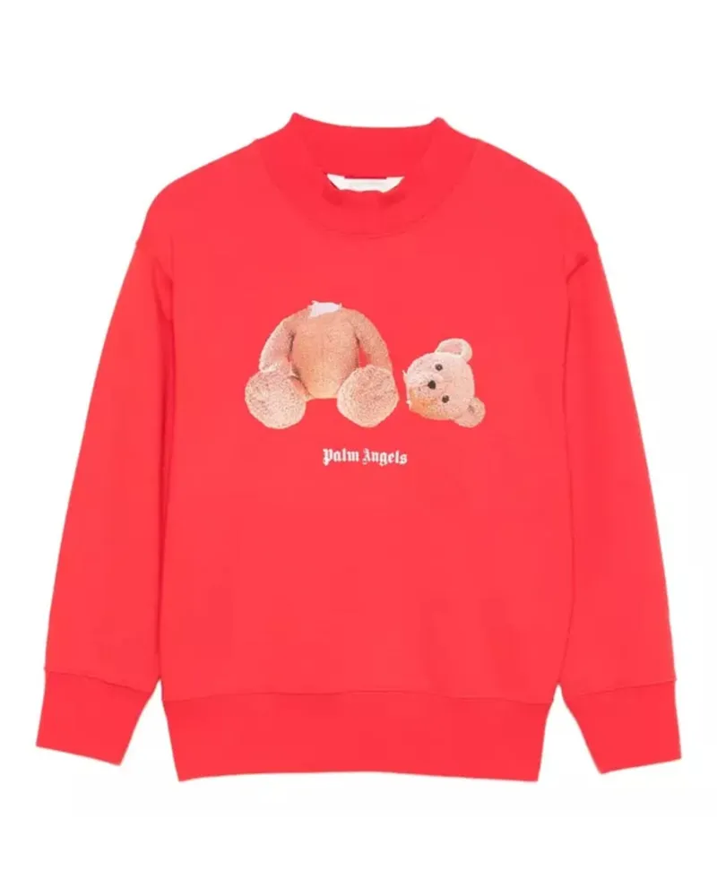 Palm Angels Logo Cotton Jersey Sweatshirt — Red Red