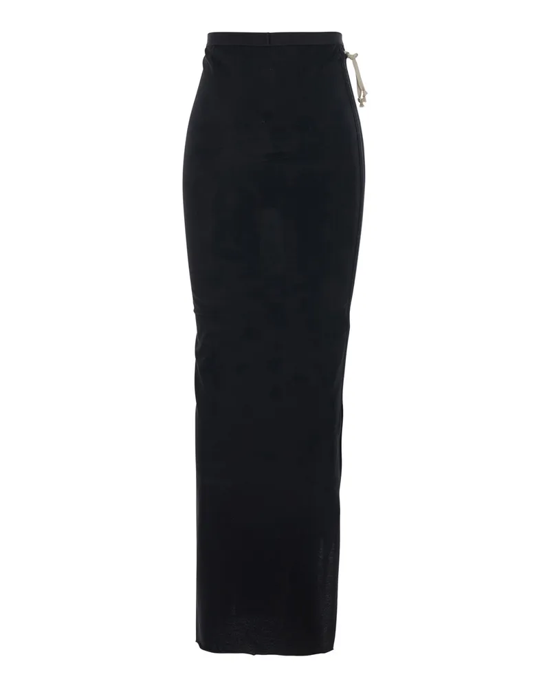 Rick Owens Women's Long Skirt Black Cotton Black