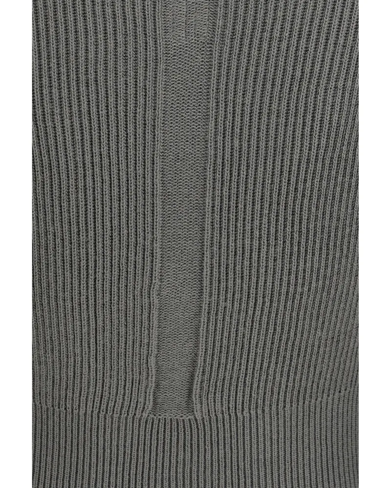 Rick Owens Women's Sweater Euca Virgin Wool V-Neck Green Fleece (ovis Aries Green