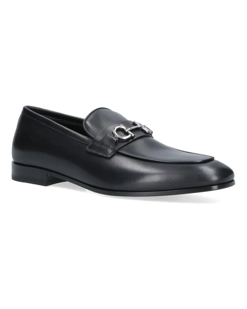 Ferragamo Men's Flat Shoes Black Leather Black