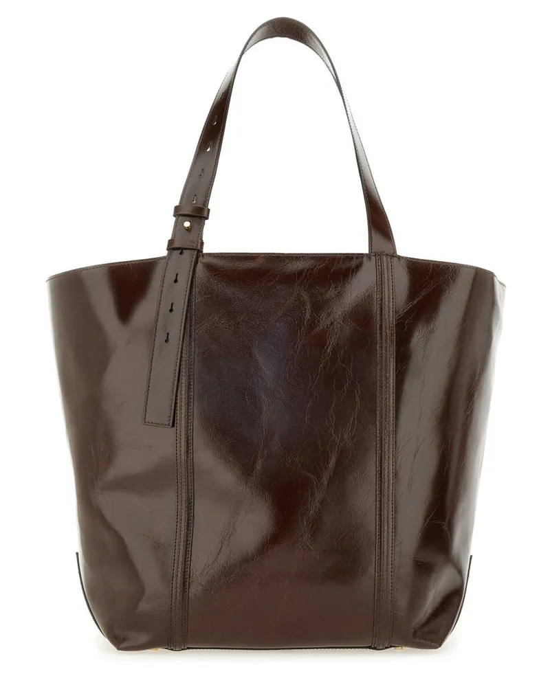 Golden Goose Women's Tote Bag Dark Brown Leather Shoulder Brown