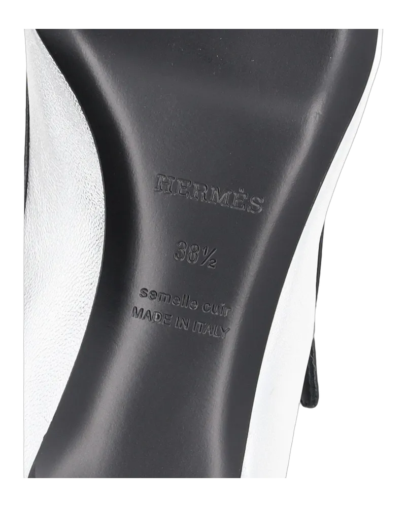 Hermès Lilibeth 40 Mary Jane Pumps — Silver Silver