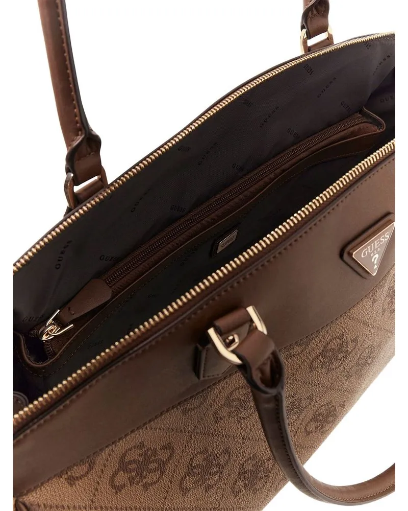 Guess Women's Tote Bag Latte Logo-Brown Polyurethane - Tote-Bags Logo/brown Brown