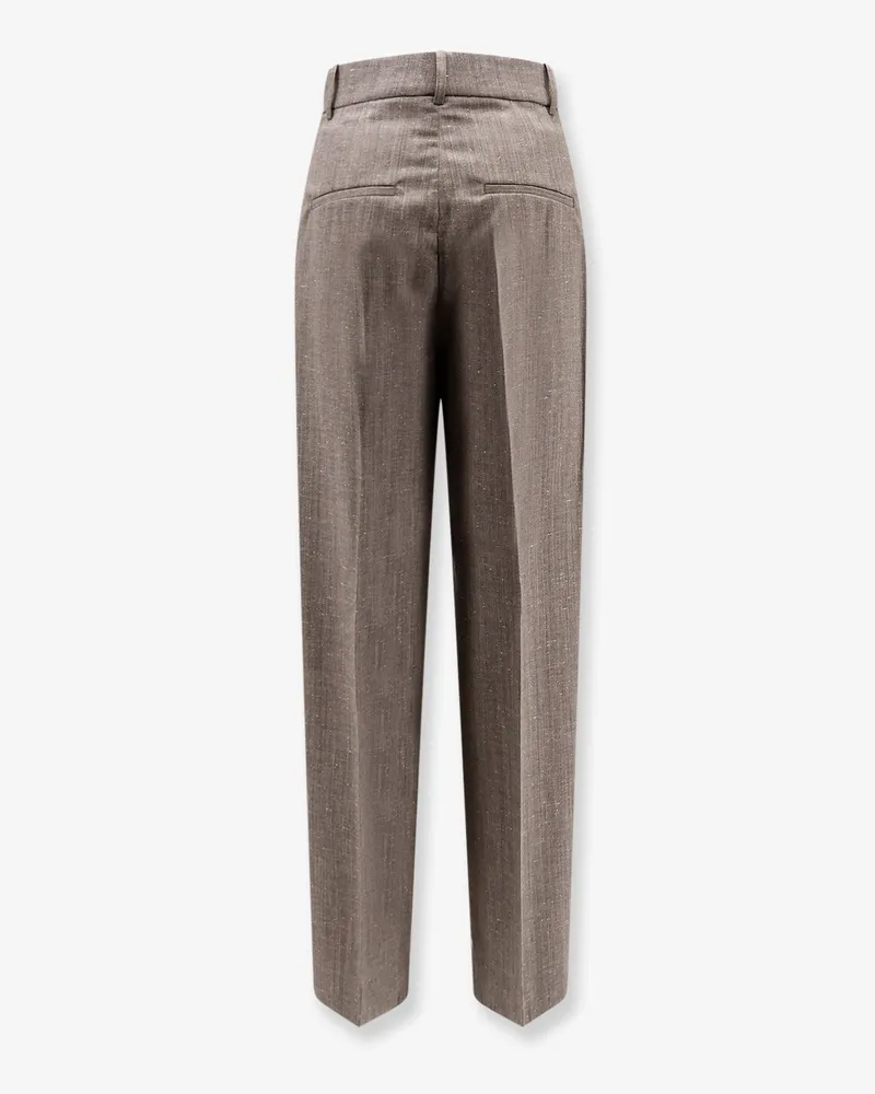 Róhe Women's Trousers Melange Wool Brown Brown
