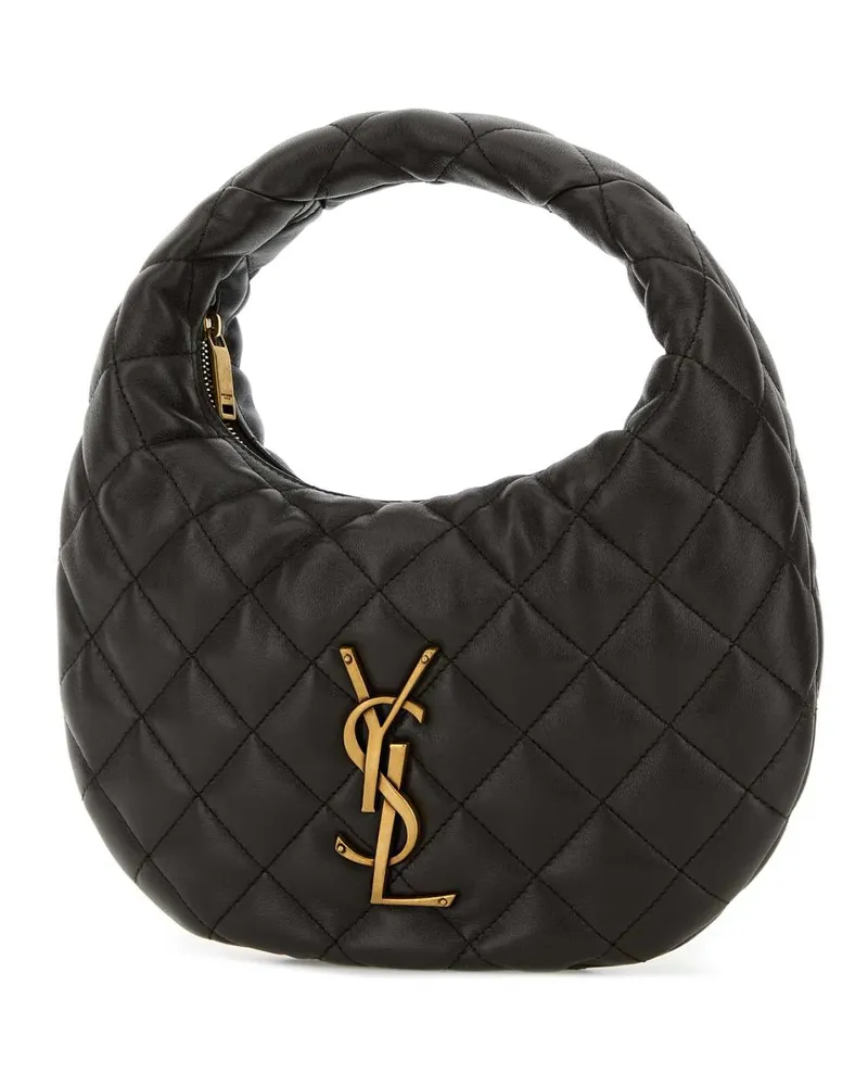 Saint Laurent Women's Charcoal Nappa Leather Icarino Shoulder Bag Urbanchic Borse A Mano Black