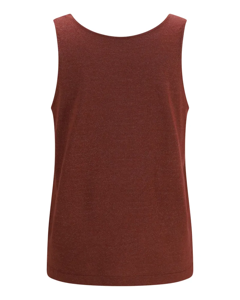 Brunello Cucinelli Women's Luminous Knit Tank Top Red Bean Red
