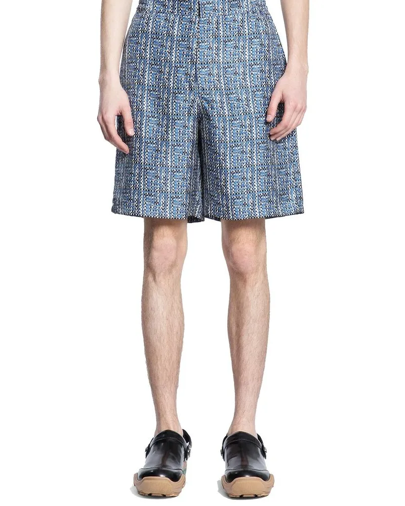 Fendi Men's Blue Silk Bermuda Shorts Blue