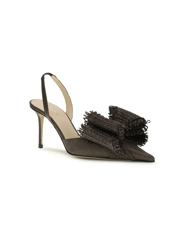 Mach & Mach Women's Brown Raffia Platform Pumps Brown