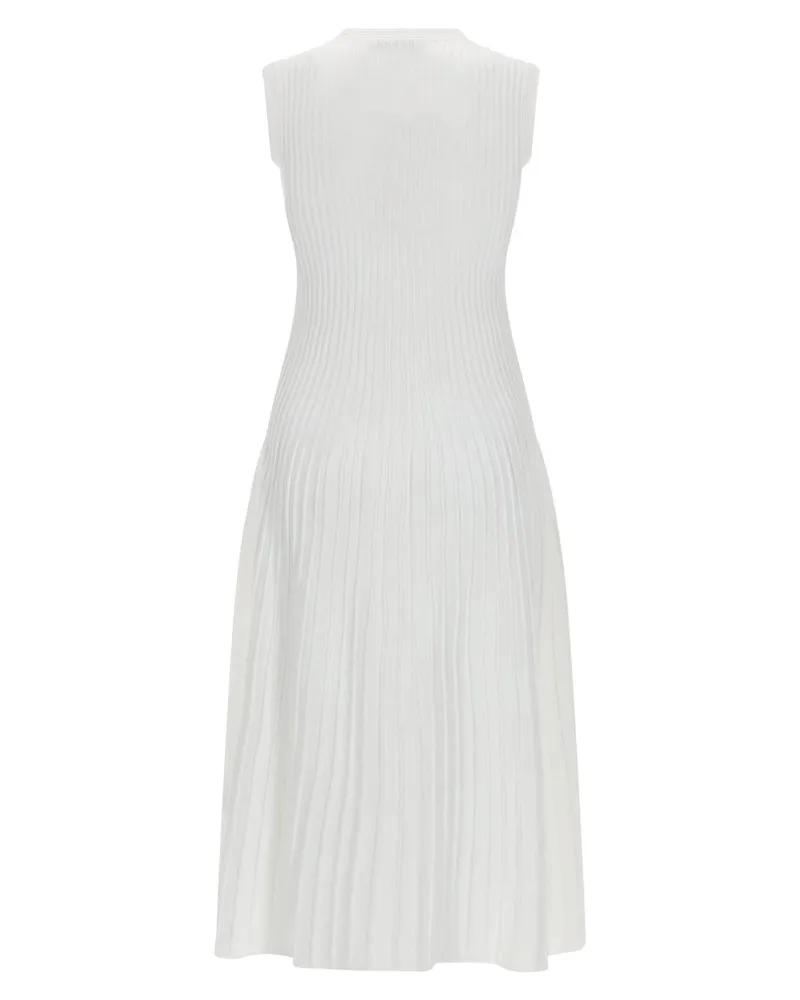 Max Mara Viscose Crepe Yarn Dress — White White