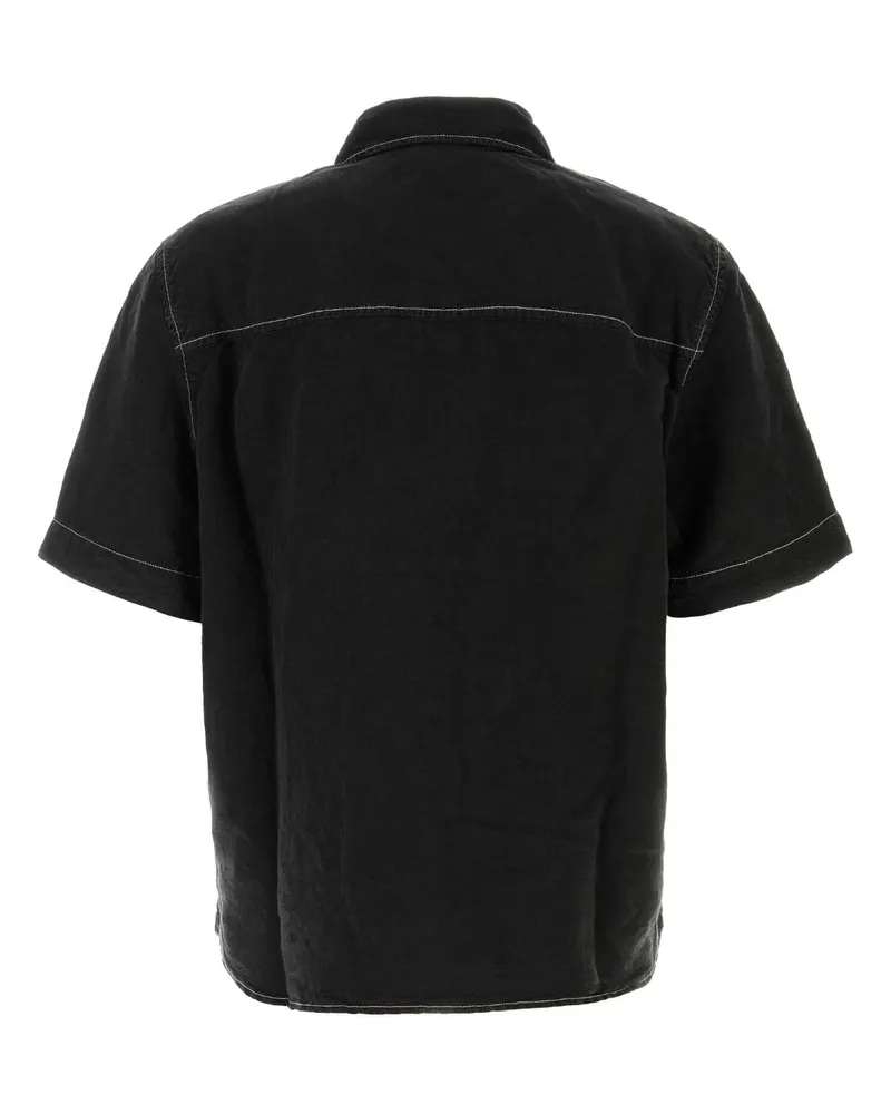 Amiri Men's Black Linen Blend Shirt Exterior: Lyocell Camicie Black
