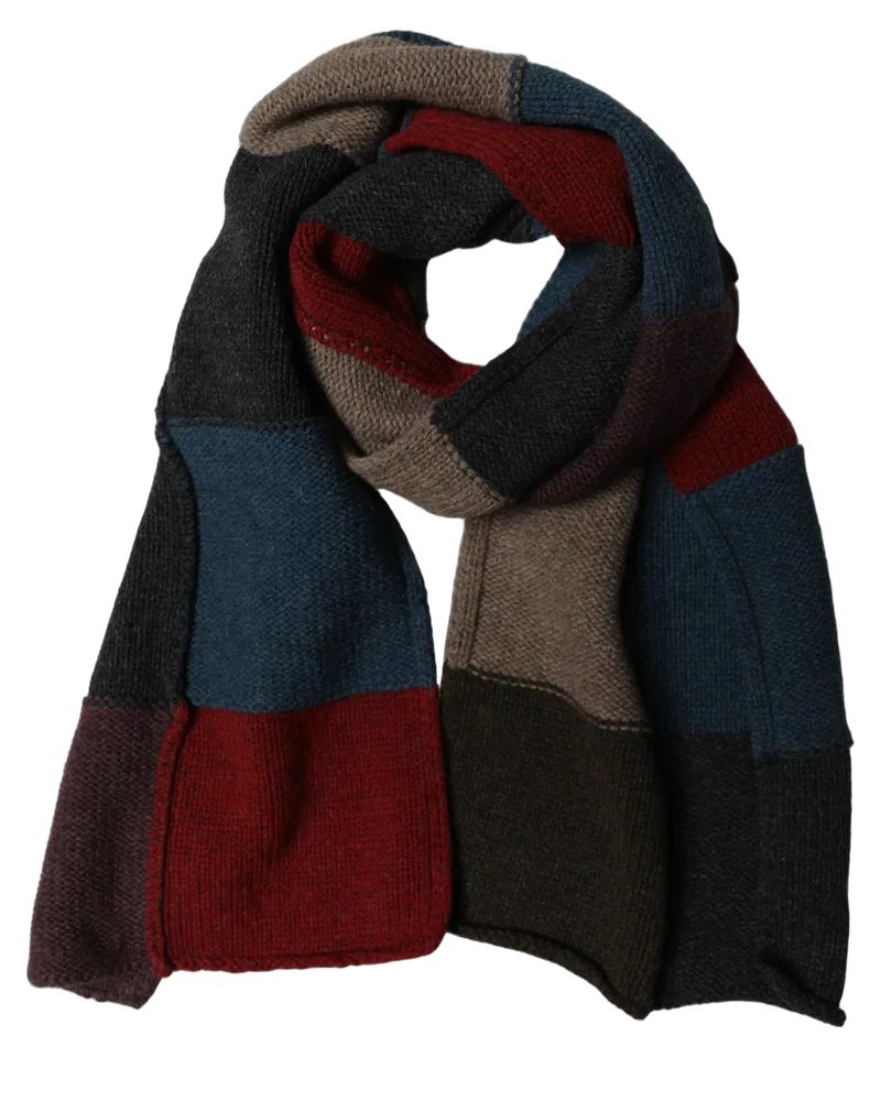 Dolce & Gabbana Patchwork Knit Scarf — Multicolor Multicolor