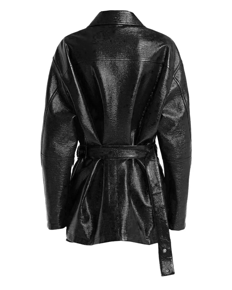 Courrèges Vinyl Cotton Blend Jacket — Black Black