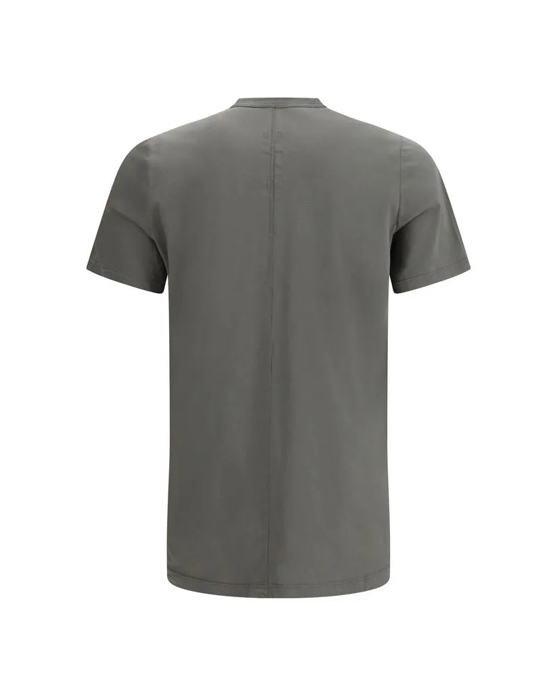 Rick Owens Men Bicolor Cotton T-Shirt Gray