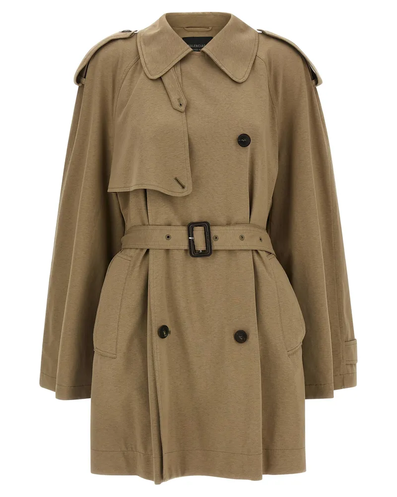 Balenciaga Women's Beige Cotton Coat Clothing Beige
