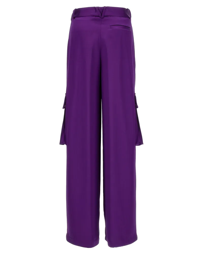 Versace Satin Cargo Pants — Purple Purple