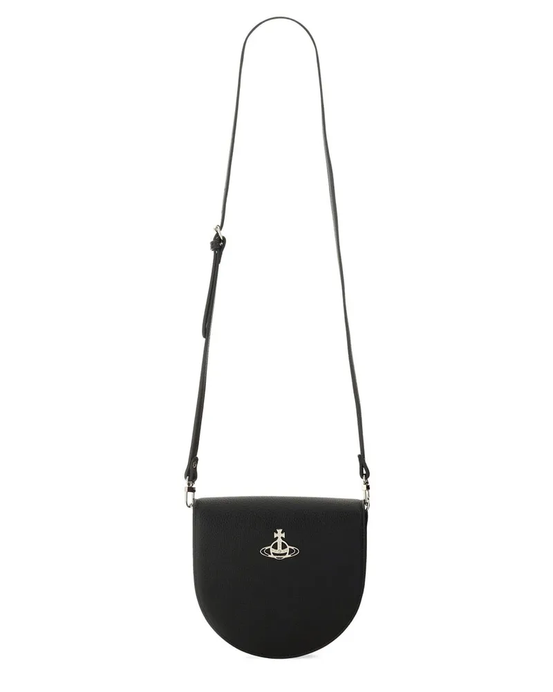 Vivienne Westwood Women's Shoulder Bag Saddle Black Polyurethane Black