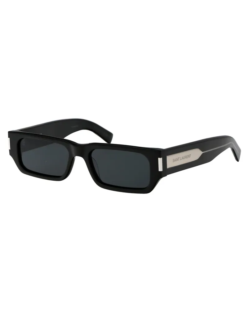 Saint Laurent Unisex Sunglasses Sl660 Black Resin Black-Crystal-Black Black/crystal/black Black