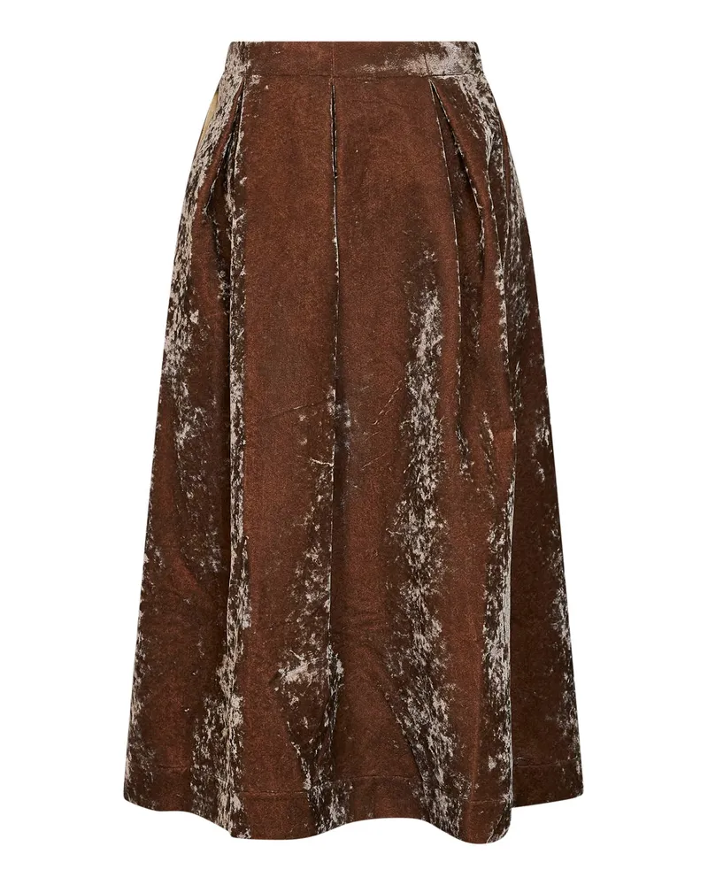 Uma Wang Women Midi Skirt Gomes Velvet Brown Viscose Brown