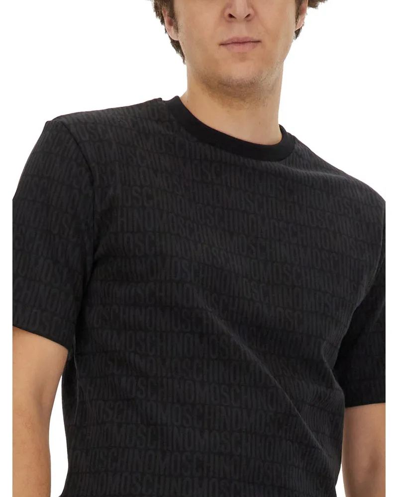 Moschino All-Over Logo T-Shirt — Black Black