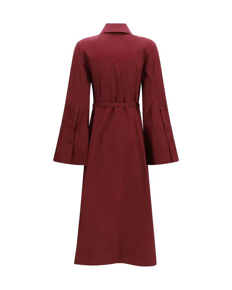 Gabriela Hearst Women's Bordeaux Cotton Casual Dress Burgundy