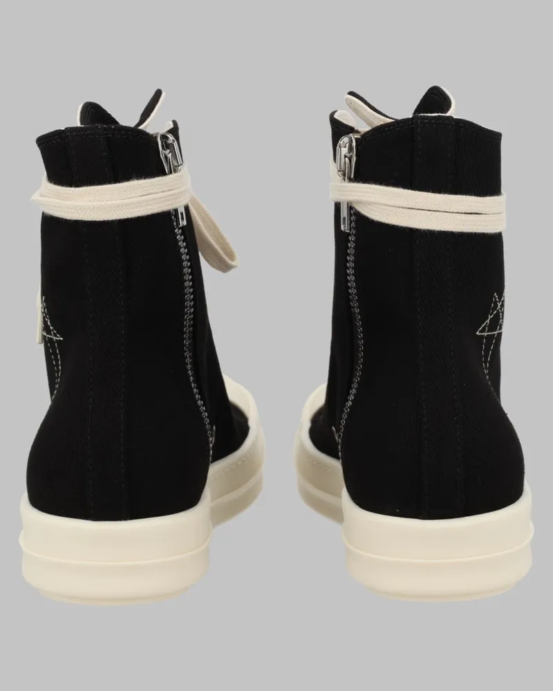 DRKSHDW by Rick Owens Cotton Denim Sneakers — Black Black