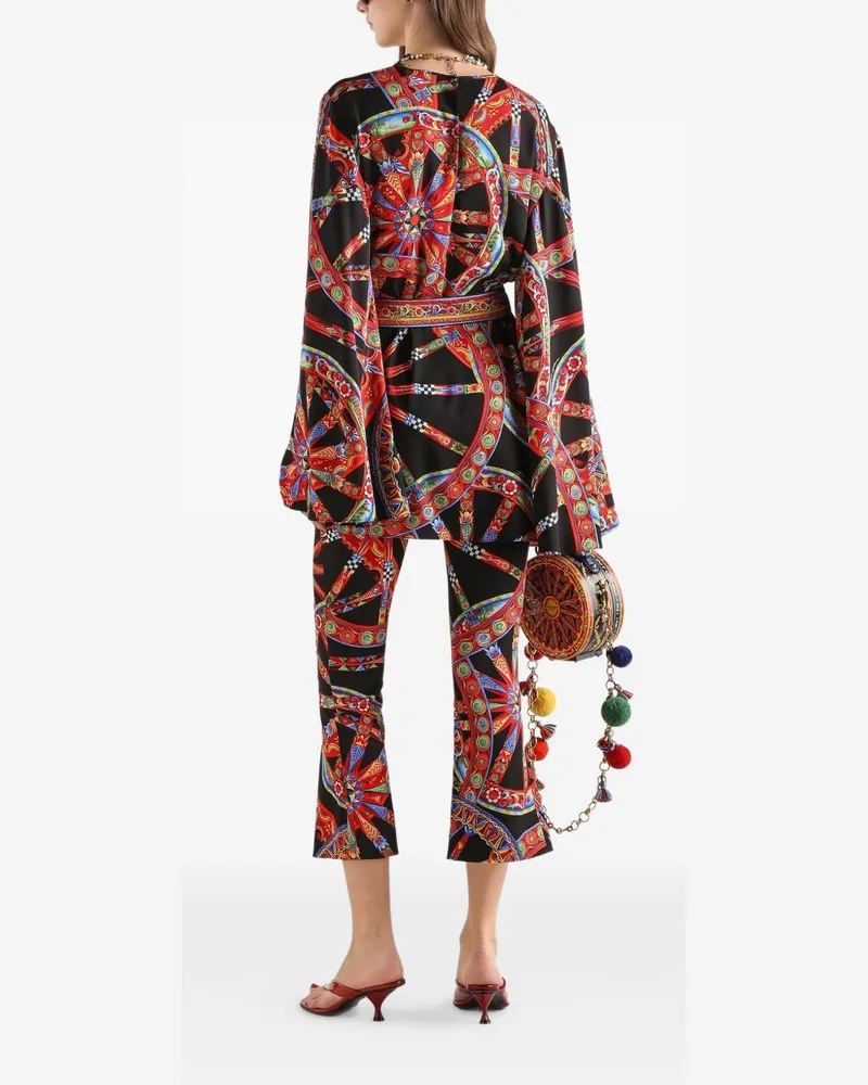 Dolce & Gabbana Silk Printed Dress — Black Black