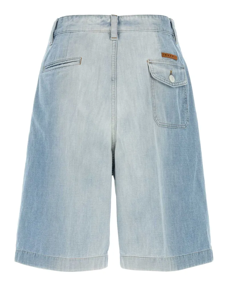 Marni Men's Denim Bermuda Shorts Cloud Exterior: Cotton Blue
