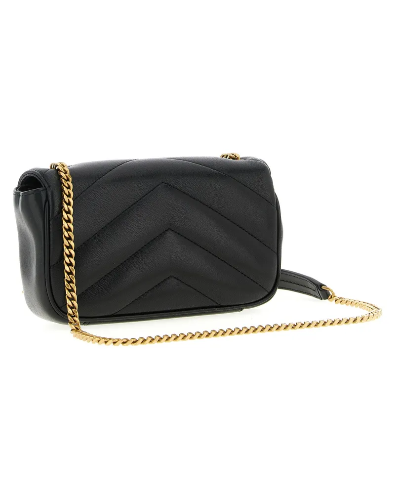Saint Laurent Loulou Lambskin Leather Crossbody Bag — Black Black