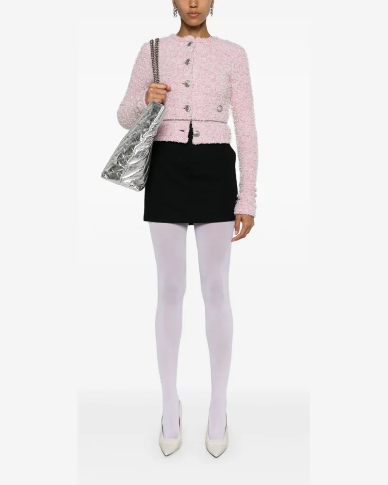 Balenciaga Bouclé Tweed Cropped Jacket — Blush Pink Blush