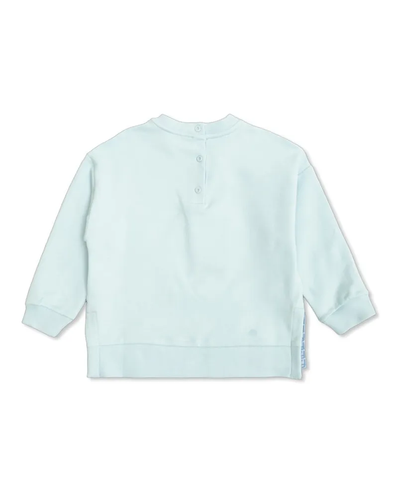 Fendi Logo-Embroidered Cotton Sweatshirt — Blue Blue